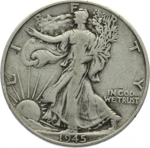 USA 1/2 Dollar 1945 o. Mzz. - Walking Liberty